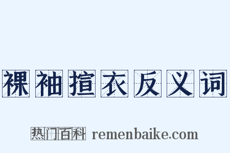裸袖揎衣反义词是什么意思的图片